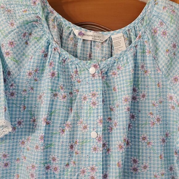 Floral Blue Women's Robe - Picture 2 of 9